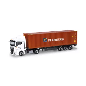   Herpa 318228 MAN TGX GM nyergesvontató, konténerszálító félpótkocsival - Schmid/Fl (H0)
