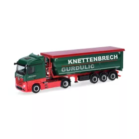   Herpa 318518 Mercedes-Benz Actros Streamliner nyergesvontató, billencs félpótkocsival - Knettenbrech & Gurdulic (H0)