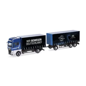   Herpa 318563 MAN TGX GX ponyvás teherautó, pótkocsival - Stickelmann (H0)