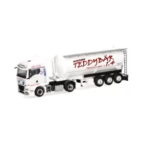   Herpa 318754 MAN TGX GM nyergesvontató, silótartályos félpótkocsival - Silo Melmer/Teddybär 1.4 (H0)