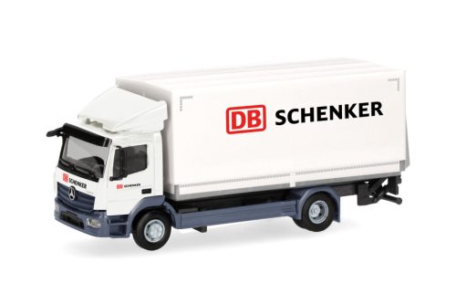 Herpa 318761 Mercedes-Benz Atego 13 ponyvás teherautó emelőhátfallal - DB (H0)