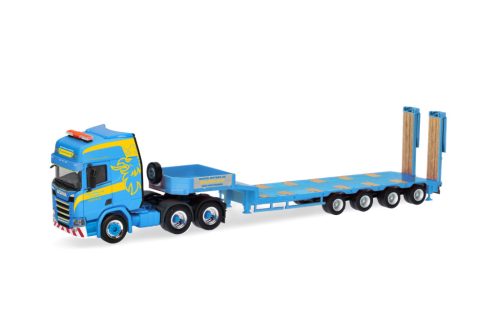 Herpa 318884 Scania CR20 nyergesvontató, munkagépszállító félpótkocsival - Wittwer (H0)