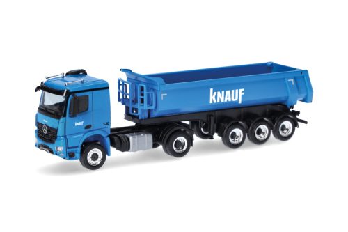 Herpa 319096 Mercedes-Benz Arocs nyergesvontató, Carnehl billencs félpótkocsival - Knauf (H0)