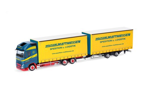 Herpa 319515 Volvo FH Gl. XL Volumenponyvás teherautó, tandem-pótkocsival (H0)