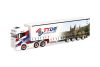 Herpa 319645 Scania CS 20 HD 6x2 nyergesvontató, Meusburger ponyvás félpótkocsival (H0)