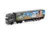 Herpa 319737 DAF XG+ 6x2 nyergesvontató, ponyvás félpótkocsival - Bücheler (H0)