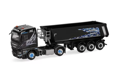 Herpa 319928 MAN TGX nyergesvontató, billencs félpótkocsival - Wagner (H0)