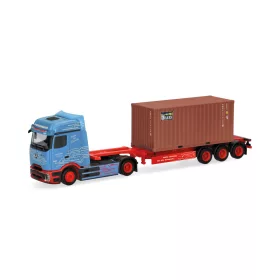   Herpa 320658 Mercedes-Benz eActros ProCab nyergesvontató, konténerszállító félpótkocsival (H0)