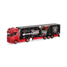   Herpa 320689 Scania CS 20 HD nyergesvontató, hűtődobozos félpótkocsival - Rüter (H0)