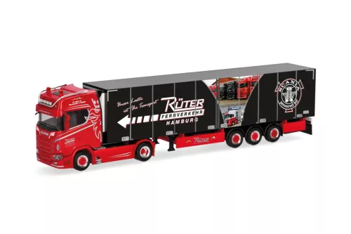 Herpa 320689 Scania CS 20 HD nyergesvontató, hűtődobozos félpótkocsival - Rüter (H0)