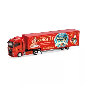   Herpa 320702 MAN TGX nyergesvontató, Jumbodobozos félpótkocsival - Roncalli (H0)