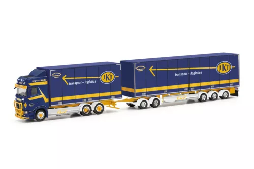 Herpa 320740 Scania CS 20 HD Schwedenkombi ponyvás teherautó pótkocsival - ASG (H0)