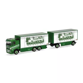   Herpa 320832 Volvo FH FD élőállatszállító teherautó, pótkocsival - Vianco (H0)