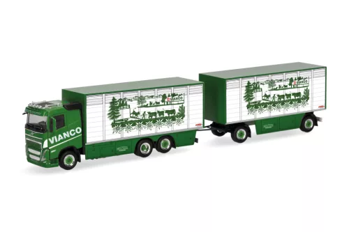 Herpa 320832 Volvo FH FD élőállatszállító teherautó, pótkocsival - Vianco (H0)