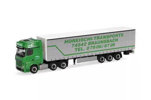 Herpa 320856 Mercedes-Benz Actros L Giga 6x2 nyergesvontató, ponyvás félpótkocsival - Horeischi (H0)