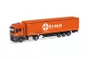 Herpa 321150 MAN TGX GX nyergesvontató, ponyvás félpótkocsival - Elsen (H0)