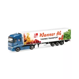   Herpa 321242 Renault T facelift nyergesvontató, hűtődobozos félpótkocsival - Wanner (H0)