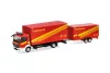 Herpa 321266 Mercedes-Benz Atego 2013 ponyvás tűzoltó teherautó, utánfutóval - Feuerwehr GW Logistik (H0)