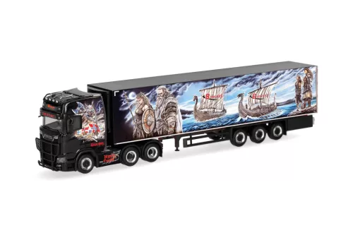 Herpa 321303 Scania CS 20 HD nyergesvontató, hűtődobozos félpótkocsival - Byrknes (H0)