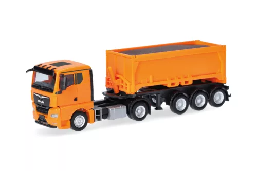 Herpa 321310 MAN TGX GN nyergesvontató, billenthető félpótkocsival - kommunális (H0)
