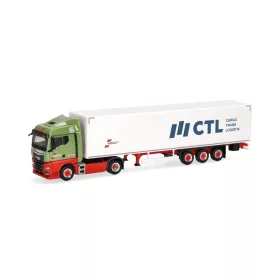   Herpa 321341 MAN TGX GM nyergesvontató, dobozos félpótkocsival - Wandt/CTL (H0)
