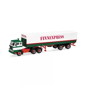   Herpa 321631 Volvo F88 6x4 nyergesvontató, ponyvás félpótkocsival - Finnex (H0)