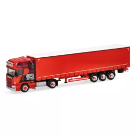   Herpa 321662 Scania R 09 Topline nyergesvontató, ponyvás félpótkocsival (H0)