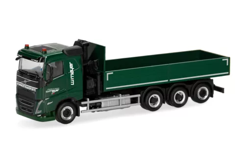 Herpa 321693 Volvo FH 20 FD 4-tengelyes platós teherautó rakodódaruval - Mayer Zweibrücken (H0)