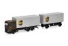 Herpa 321761 Iveco S-Way FD csereszekrényszállító teherautó, pótkocsival - UPS (H0)