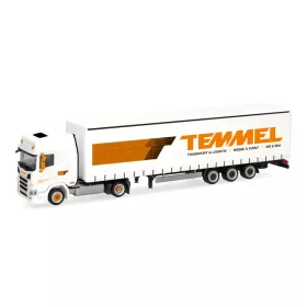   Herpa 321792 Scania CR 20 HD nyergesvontató, Lowliner ponyvás félpótkocsival - Temme (H0)