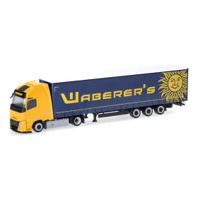   Herpa 321808 Volvo FH Aero Gl. XL nyergesvontató, ponyvás félpótkocsival - Waberer"s (H0)