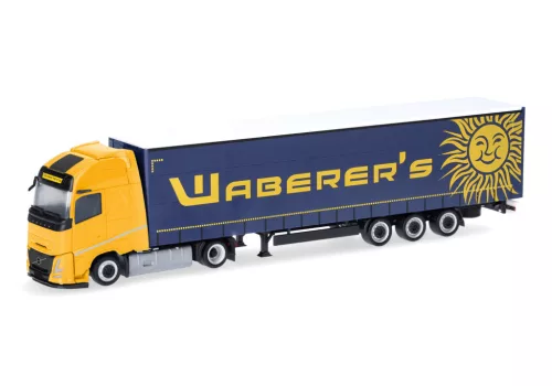 Herpa 321808 Volvo FH Aero Gl. XL nyergesvontató, ponyvás félpótkocsival - Waberer"s (H0)