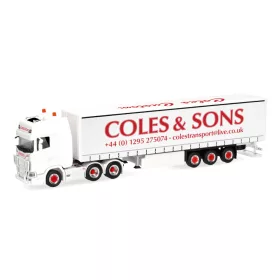   Herpa 321815 Scania CS 20 HD nyergesvontató, ponyvás félpótkocsival - Coles (H0)
