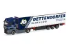 Herpa 321822 MAN eTGX GX nyergesvontató, ponyvás félpótkocsival - Dettendorf (H0)