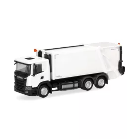 Herpa 321846 Scania CG17 szemeteskocsi, fehér (H0)