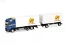 Herpa 321945 Mercedes-Benz Actros L ProCab BigSpace csereszekrényszállító teherautó, pótkocsival - Geis (H0)