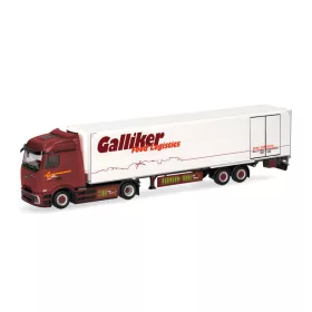   Herpa 321952 Mercedes-Benz eActros 600, hűtődobozos félpótkocsival - Galliker (H0)
