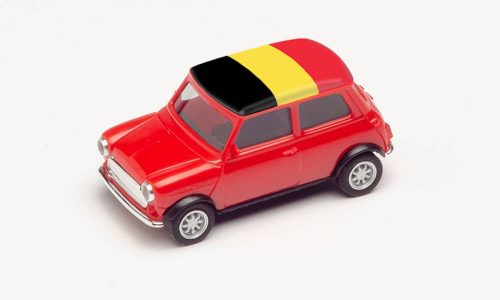 Herpa 420594 Mini Cooper, labdarúgó Európa-bajnokság 2021 - Belgium (H0)