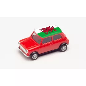   Herpa 420785 Mini Cooper, labdarúgó Európa-bajnokság 2021 - Wales (H0)
