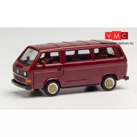   Herpa 420914 Volkswagen Transporter T3 busz, BBS felnikkel, borvörös (H0)