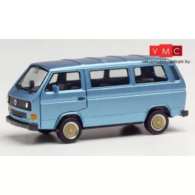   Herpa 430876 Volkswagen Transporter T3 busz, BBS felnikkel, metál színben - kék (H0)