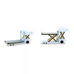   Herpa 520621-001 Repülőtéri konténerrakodó jármű, 2 db - fehér (1:500)