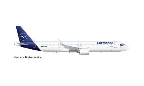 Herpa 534376-001 Airbus A321neo Lufthansa D-AIEF (1:500)