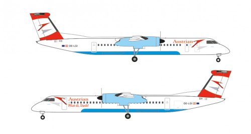 Herpa 536011 Bombardier Q400 Austrian Pfiat di, Dash - Eisenstadt (1:500)