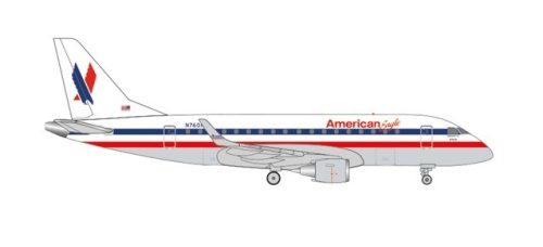 Herpa 536196 Embraer E170 American Eagle (Envoy Air), Heritage Livery – N760MQ (1:500)