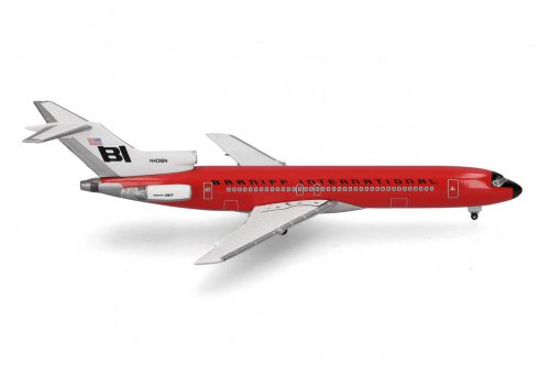 Herpa 537551 Boeing B727-200 Braniff Solid Red (1:500)