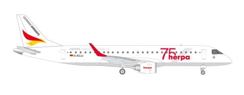 Herpa 537940 Embraer E190 German Airways Herpa 75 Years (1:500)