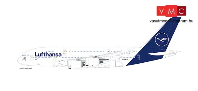 herpa 612319 – Airbus A380, Lufthansa Doppeldecker, Wings, Modell Flugzeug mit Standfuß, Modellbau, Miniaturmodelle, Sammlerstück, Kunststoff, Snap Fit - Maßstab 1:250