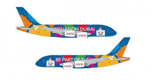 Herpa 613842 Airbus A380 Emirates Dest. Dubai (1:250)