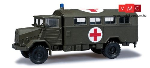 Herpa 744577 MAN 630 dobozos katonai teherautó, Vöröskereszt (H0)